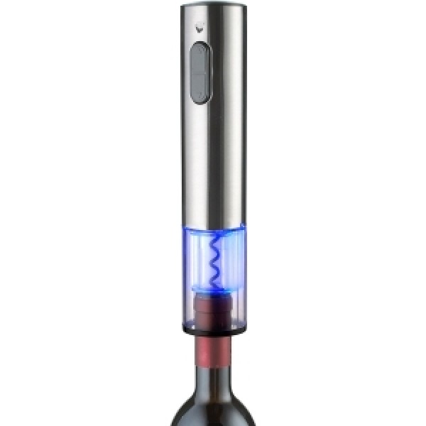Wine Enthusiast Electric Blue Push-Button Corkscrew (Gun Metal)
